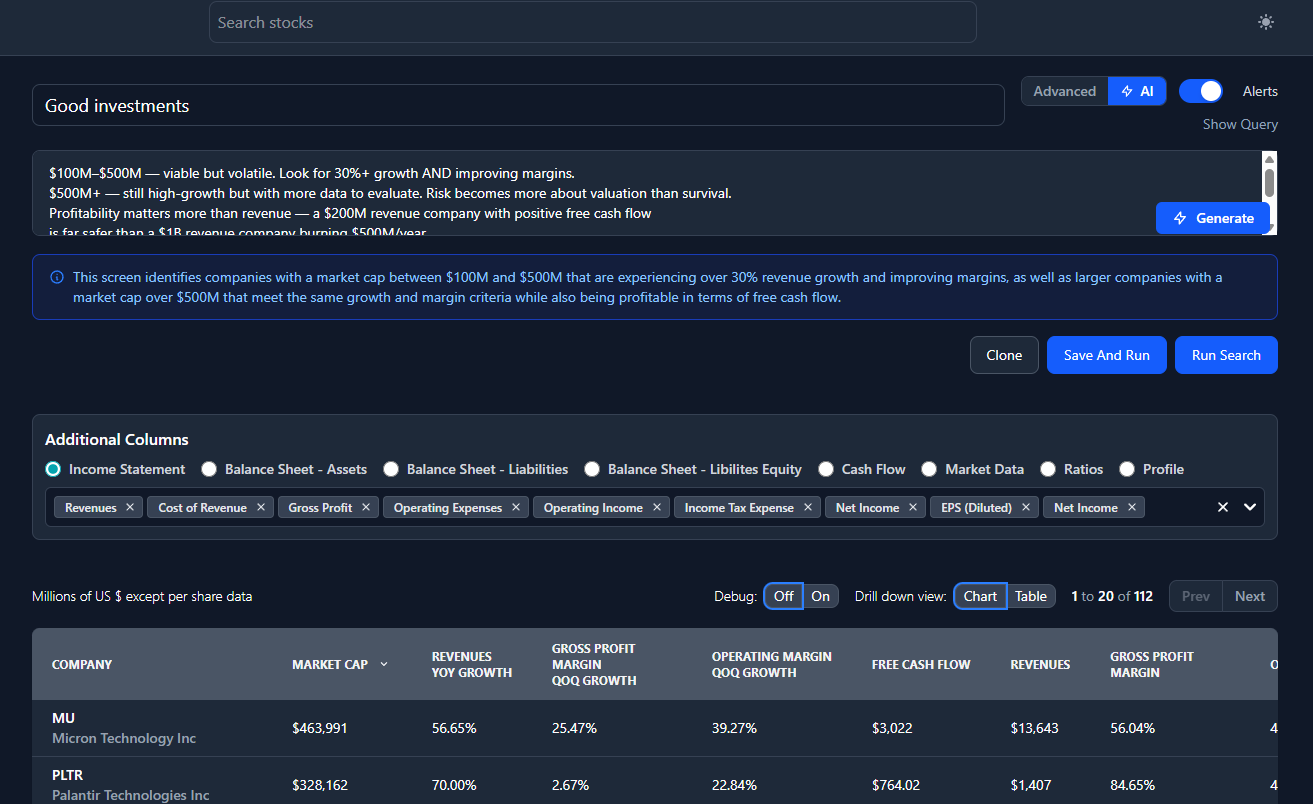 StockWatch AI-powered stock screener